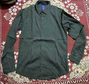 Louis Philippe Men's Classic Fit Dark Green Shirt