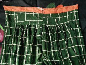 Stylish Green Checkered Palazzo Pants