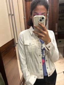Only Brand White Denim Jacket