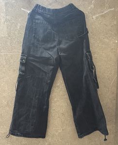 Washed Grey Black Cargo Pants