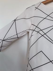 White Midi dress with Geometric Print