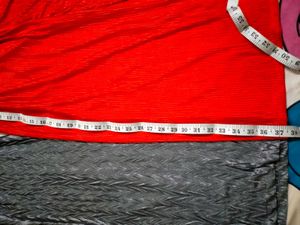 Pleated Palazzos - Grey &amp; Red Set