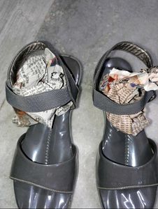 Glossy Black Ankle Strap Sandals – Sleek &amp; Stylish