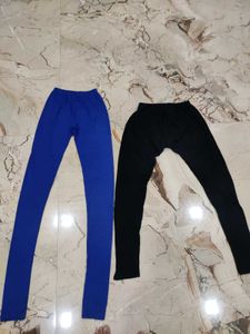 Blue & Black Leggings (Set of 2)
