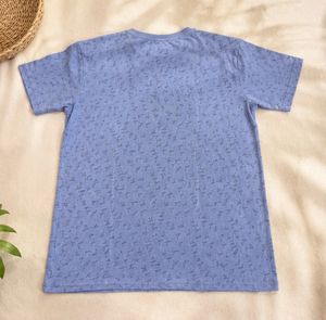 Men's Blue Bird Print T-Shirt