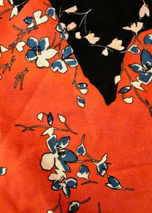 Branded Floral Print Knee-Length Dress