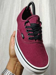 Maroon Vans Authentic Sneakers