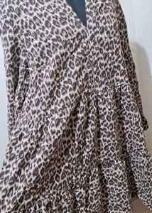 Leopard Print Tiered Mini Dress