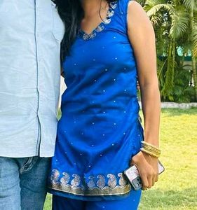 Elegant Blue saree Sharara Set