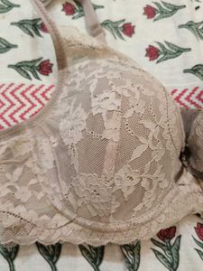 Elegant Beige Lace Bra