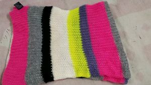 Vibrant Striped Knit Scarf