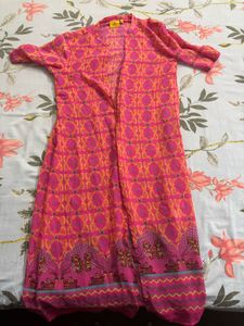 Vibrant Pink &amp; Orange Patterned shrug