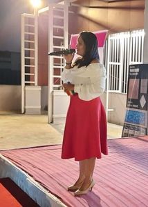 Vibrant Red Flared Skirt