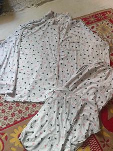 Heart Print Pajama Set
