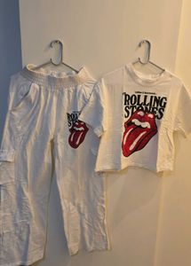 Rolling Stones White Cargo Pants