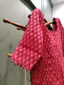Pink Ikat Print Blouse