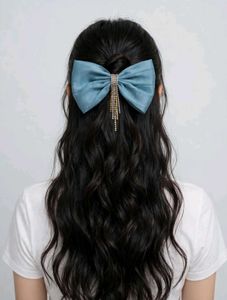 Elegant Bow Hair Clip with Rhinestones