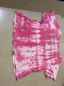 Pink Tie-Dye Ruffle Top