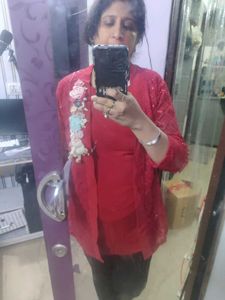 new without tag Red Embellished top shrug