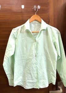 Light Green Collared Button-Up Shirt