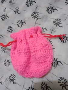 Corchet Rose Draw String Bag🌹💖