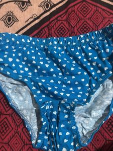 Blue Briefs with White Hearts