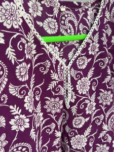 Purple Floral Print Kurta