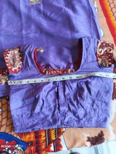 Lavender Embroidered Saree Blouse