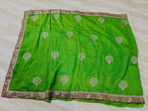Vibrant Green Embroidered Saree