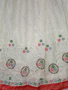 White Sequined Blouse and lengha