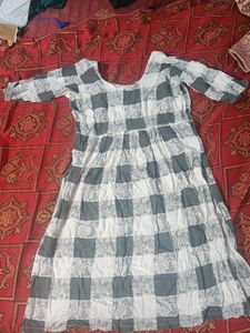 Subtle Grey And White Kurti