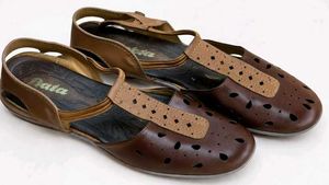 Bata Women's Brown Cutout Sandals
