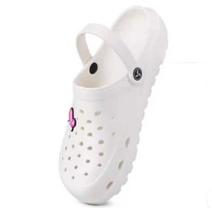 White Clogs with Butterfly Charm