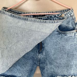 Distressed Denim Skort