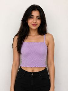 FREE DELIVERY ❗️Smocked Purple Crop Top
