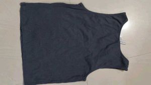 Grey Ribbed Tank Top