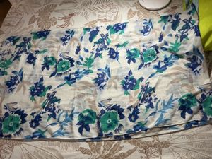 Blue Floral Print Scarf