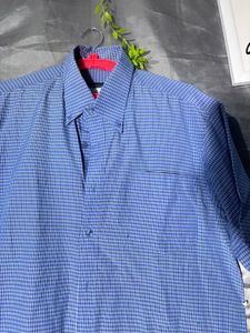 Classic Blue Gingham Short Sleeve Shirt