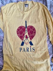 Yellow "Paris" Eiffel Tower Long Sleeve Tee