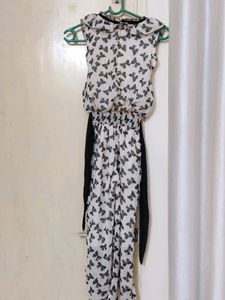 Price Dropp Trendy Bow Print Jumpsuit For Girls