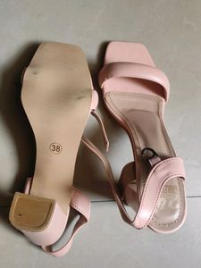 Peach Color Block Heels