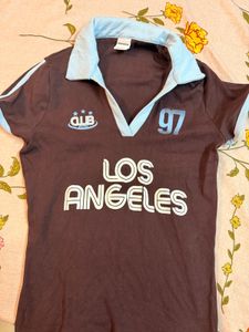 Bershka Los Angeles Graphic Polo T-Shirt