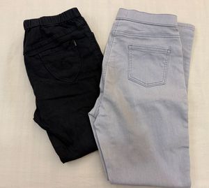 combo of 2 jeggings black and grey
