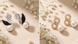 Elegant Pearl &amp; Crystal Earring set of 14