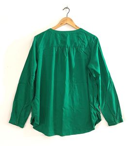 Dark Green Solid Kurta Style Top (Women)