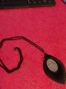 Black Chain With Stone Detailed Locket