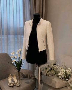 Quilted White Cropped Jacket 🤍