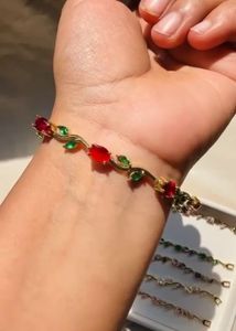 Gold-Plated Emerald tulip 🌷 Bracelet