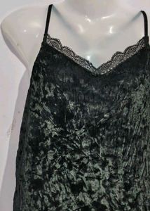 Velvet Lace Trim Cami Top