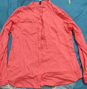 Coral Collared Button-Down Shirt